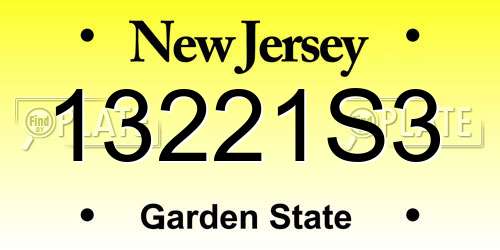 13221S3 New Jersey License Plate