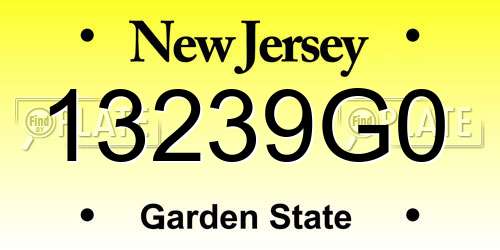 13239G0 New Jersey License Plate