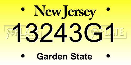 13243G1 New Jersey License Plate