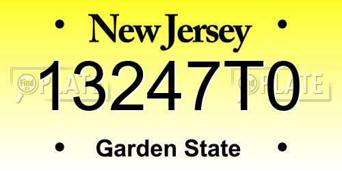 13247T0 New Jersey License Plate