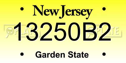 13250B2 New Jersey License Plate