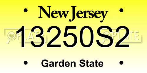 13250S2 New Jersey License Plate