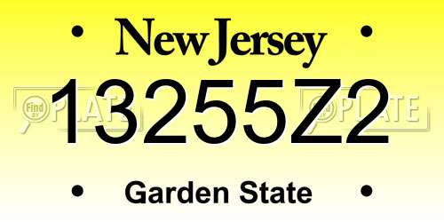 13255Z2 New Jersey License Plate