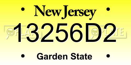 13256D2 New Jersey License Plate