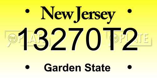 13270T2 New Jersey License Plate