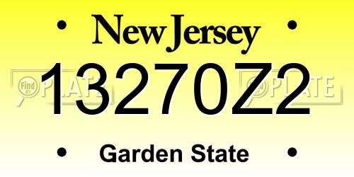 13270Z2 New Jersey License Plate