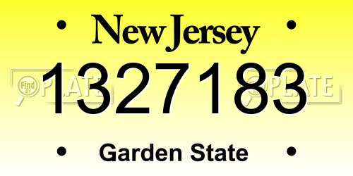 1327183 New Jersey License Plate