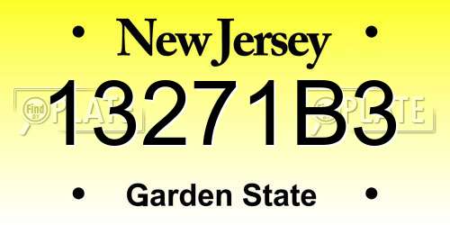 13271B3 New Jersey License Plate