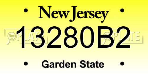 13280B2 New Jersey License Plate