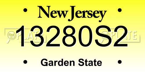 13280S2 New Jersey License Plate