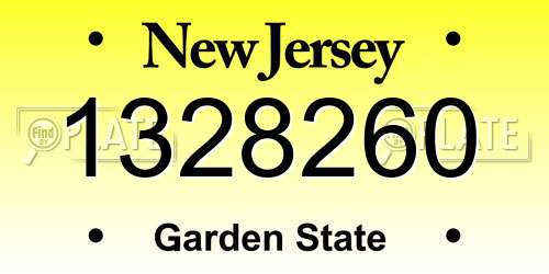 1328260 New Jersey License Plate