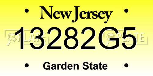 13282G5 New Jersey License Plate