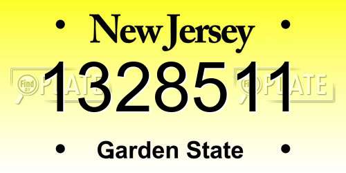 1328511 New Jersey License Plate