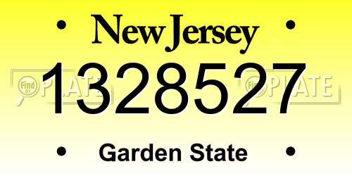1328527 New Jersey License Plate