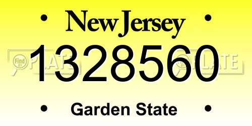 1328560 New Jersey License Plate