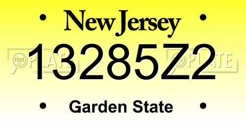 13285Z2 New Jersey License Plate