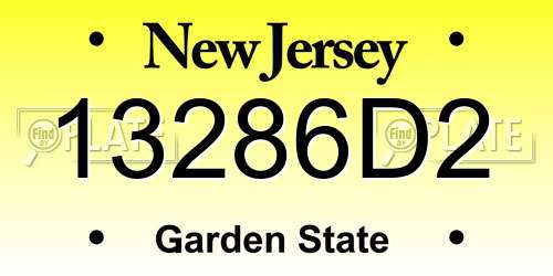 13286D2 New Jersey License Plate