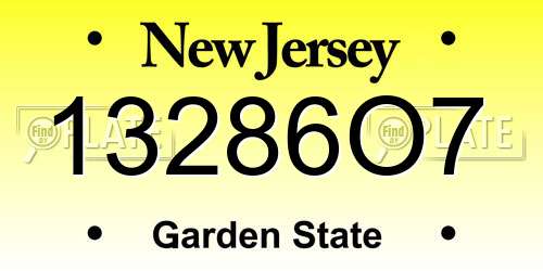 13286O7 New Jersey License Plate