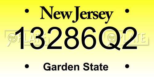 13286Q2 New Jersey License Plate