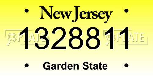 1328811 New Jersey License Plate