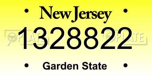 1328822 New Jersey License Plate