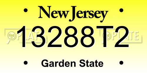 13288T2 New Jersey License Plate