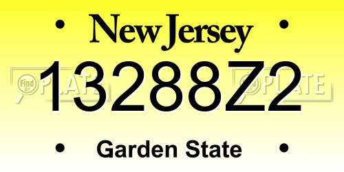 13288Z2 New Jersey License Plate