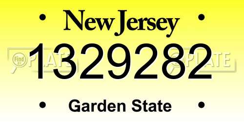 1329282 New Jersey License Plate