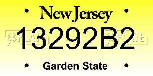 13292B2 New Jersey License Plate