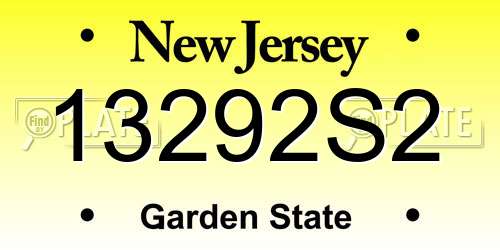 13292S2 New Jersey License Plate