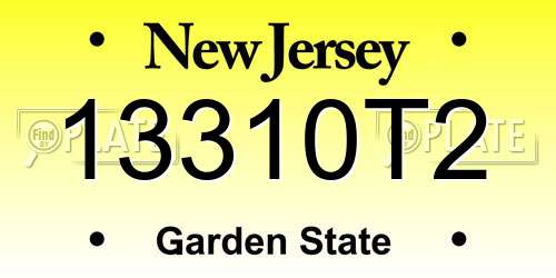 13310T2 New Jersey License Plate