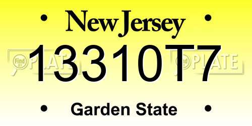 13310T7 New Jersey License Plate