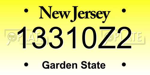 13310Z2 New Jersey License Plate