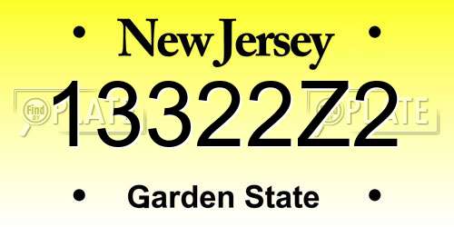 13322Z2 New Jersey License Plate