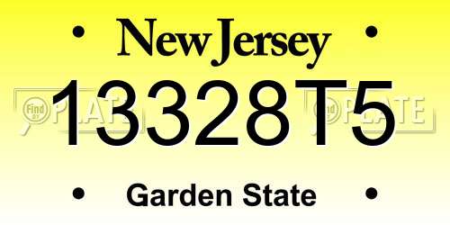 13328T5 New Jersey License Plate