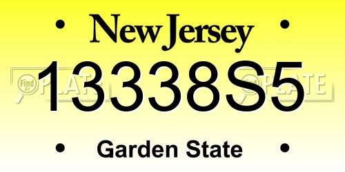 13338S5 New Jersey License Plate