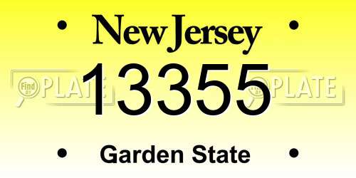 13355 New Jersey License Plate
