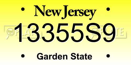 13355S9 New Jersey License Plate