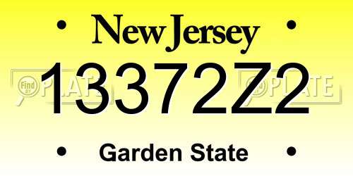 13372Z2 New Jersey License Plate