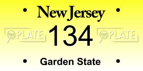 134 New Jersey License Plate