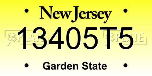13405T5 New Jersey License Plate