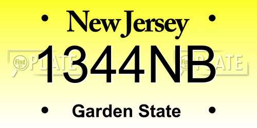 1344NB New Jersey License Plate