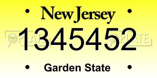 1345452 New Jersey License Plate