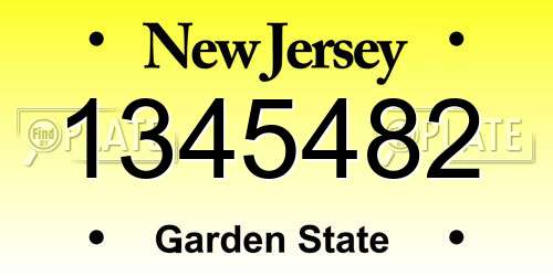 1345482 New Jersey License Plate