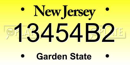 13454B2 New Jersey License Plate