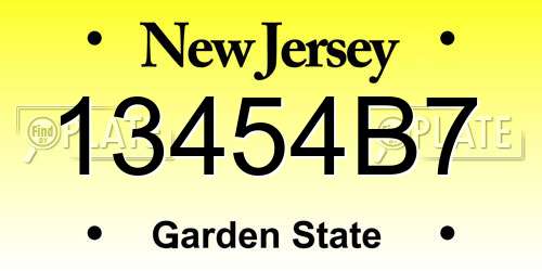 13454B7 New Jersey License Plate