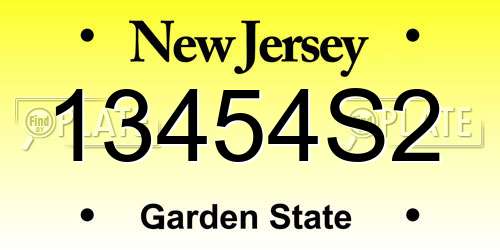 13454S2 New Jersey License Plate