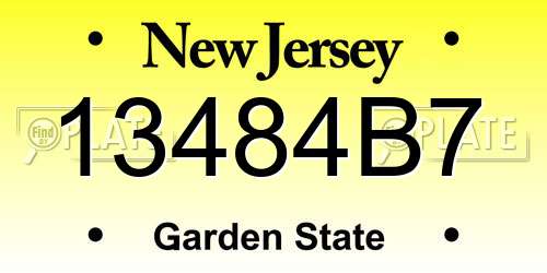 13484B7 New Jersey License Plate