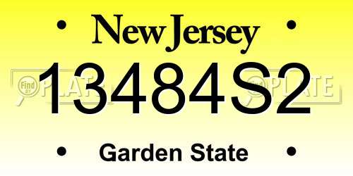 13484S2 New Jersey License Plate