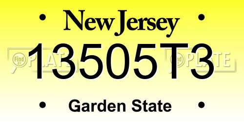 13505T3 New Jersey License Plate